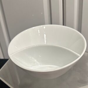 ANGEL CRATE & BARREL STOREHOUSE Asymmetrical Elegant White Ceramic Serving Bowl